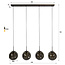 Hanglamp Sienna Bruin Glas 4 Lichtpunten - Stellar