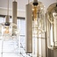 Hanglamp Beige Metaal Amber Glas - Serene 7-lichts