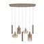 Hanglamp Amber Glas Beige Metaal 7-Lichts - Serene
