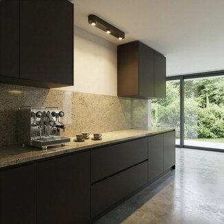 PS-Collection Plafondlamp Bar 3-lichts - Sienna Bruin - Metaal