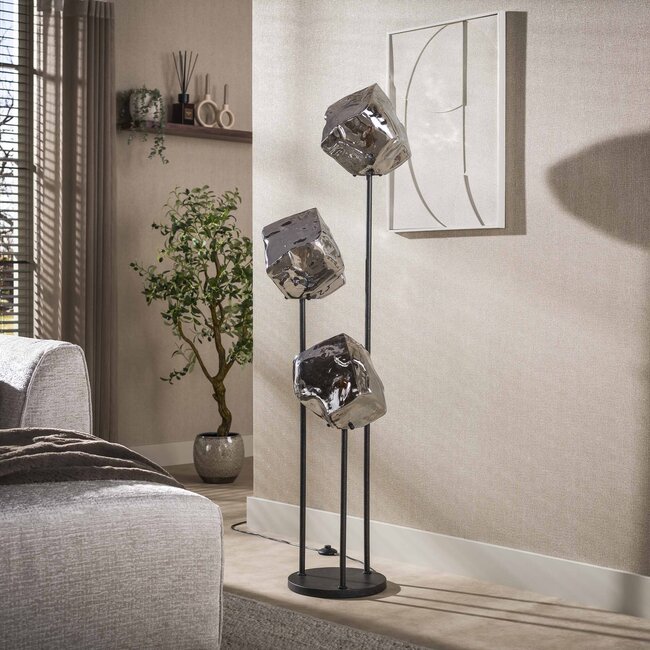 Vloerlamp Chroom Glas 3-Lichts Getrapt - Rock