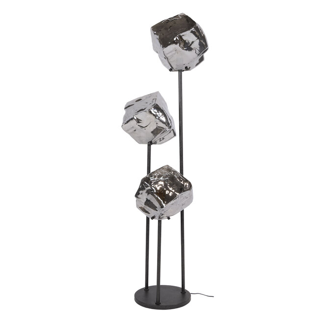 Vloerlamp Rock Getrapt - Chroom Glas/Zwart Metaal