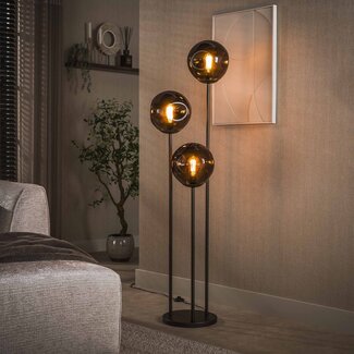 PS-Collection Vloerlamp Stellar Getrapt - Bruin - Glas/Metaal