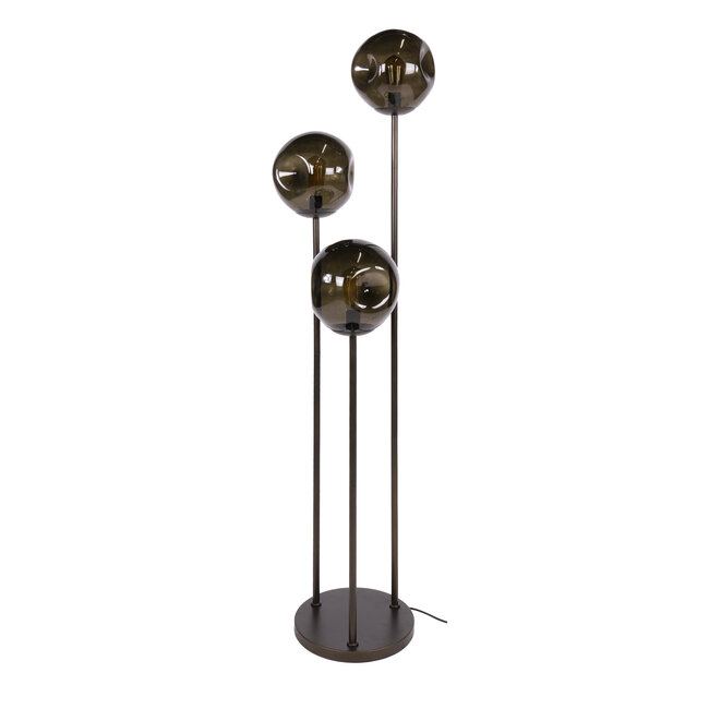 Vloerlamp Sienna Bruin Glas 3 Lichtpunten - Stellar