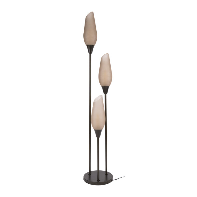 Vloerlamp Cocoon 3-L - Sienna Bruin Matglas - Metaal