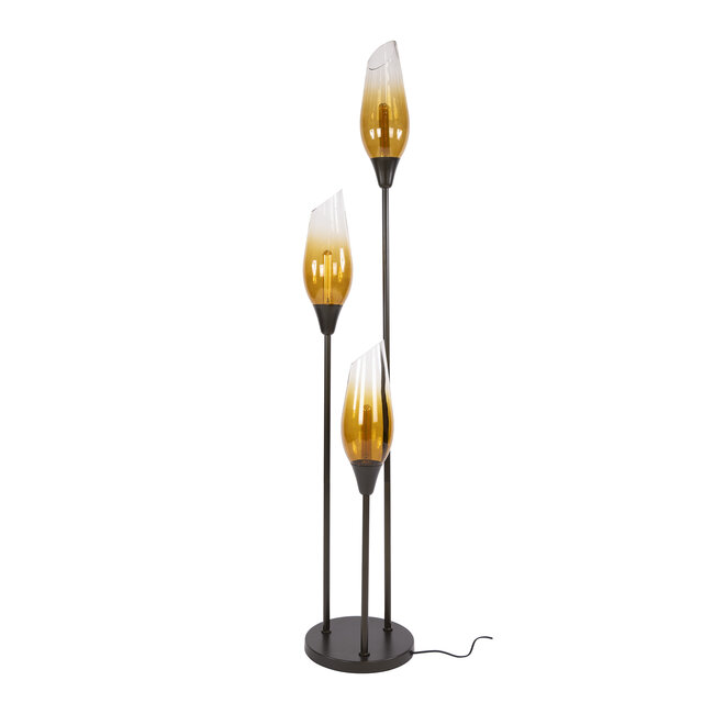 Vloerlamp Sienna Bruin Glas 3 Lichtpunten - Cocoon