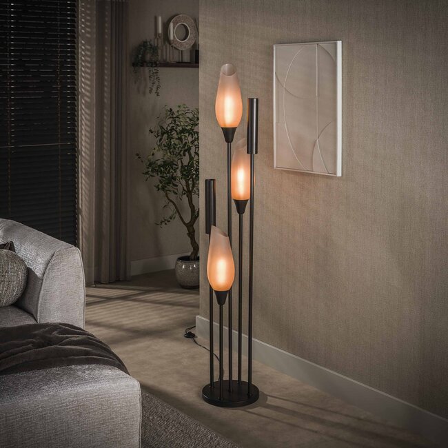 Vloerlamp Sienna Bruin Matglas 5-Lichts - Cocoon