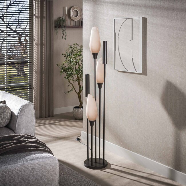 Vloerlamp Sienna Bruin Matglas 5-Lichts - Cocoon