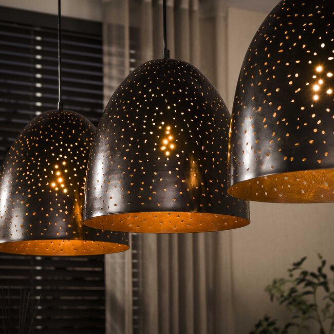 Hanglamp Kosmos 3-Lichts Metaal Urban Bruin