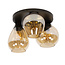 Plafondlamp Amber Glas Brons 3-Lichtpunten - Mix