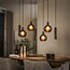 Hanglamp Bruin Mat Glas Metaal 7 Lichtpunten - Sfera