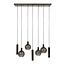 Hanglamp Bruin Mat Glas Metaal 7 Lichtpunten - Sfera