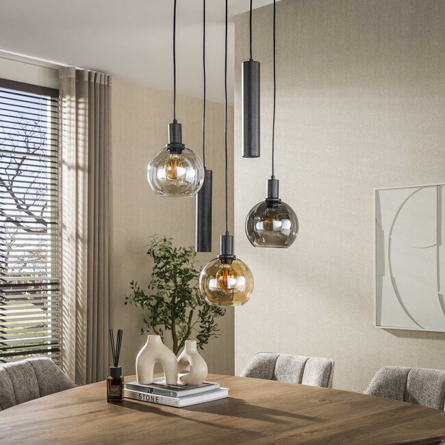 Hanglamp Sfera Tricolore 5-Lichts Metaal Artic Zwart