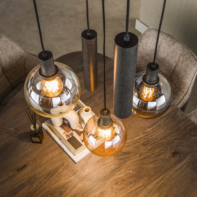 Hanglamp Sfera Tricolore 5-Lichts Metaal Artic Zwart