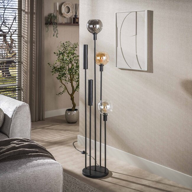 Vloerlamp Sfera Tricolore 5-Lichts Metaal Artic Zwart