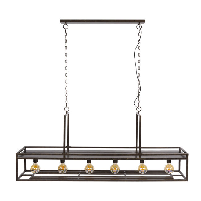 Hanglamp Urban Bruin Metaal 6 Lichtpunten - Decorate