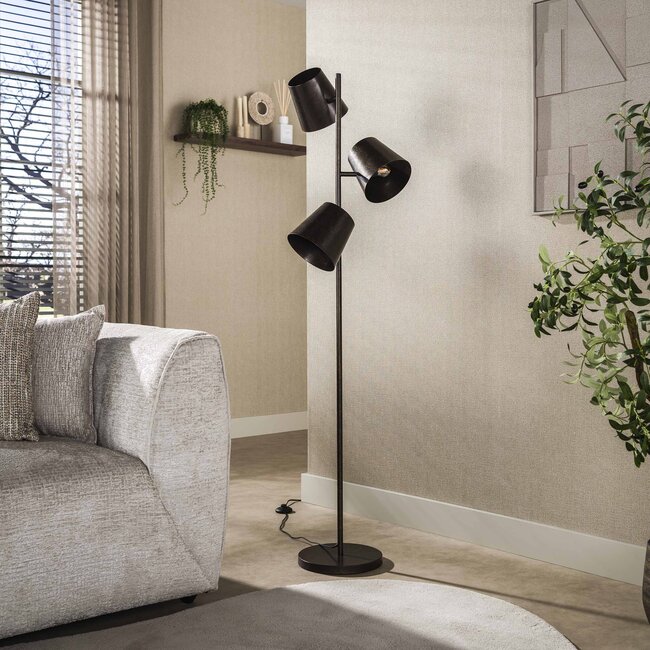 Vloerlamp Kinetic 3-Lichts Metaal Urban Bruin