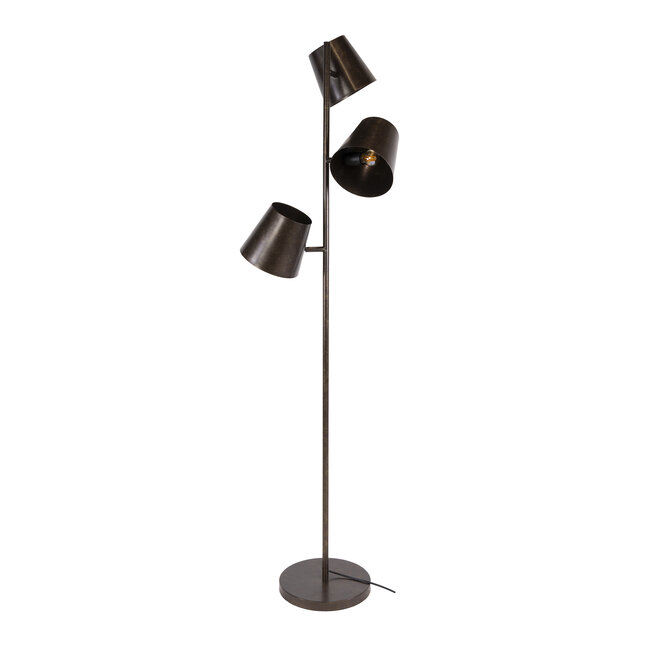 Vloerlamp Kinetic 3-Lichts Metaal Urban Bruin