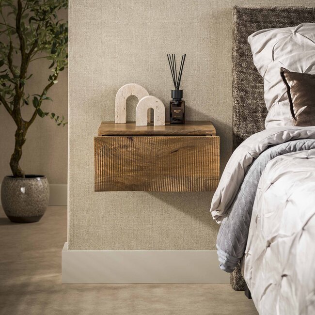 Zwevend Nachtkastje Ocean Mango Hout Zand