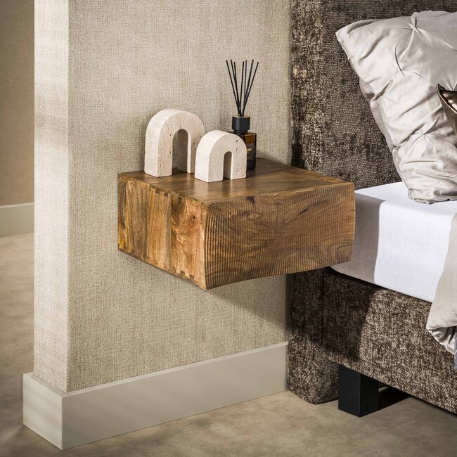 Zwevend Nachtkastje Ocean Mango Hout Zand