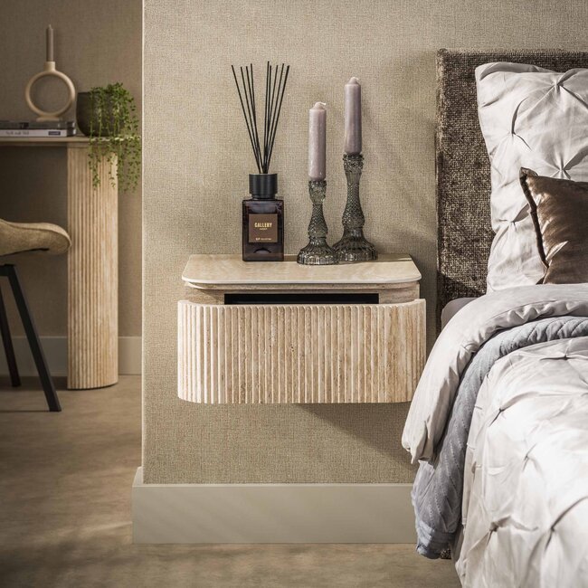 Zwevend Nachtkastje Romano Arch Keramiek Travertin