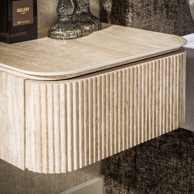 Zwevend Nachtkastje Romano Arch Keramiek Travertin