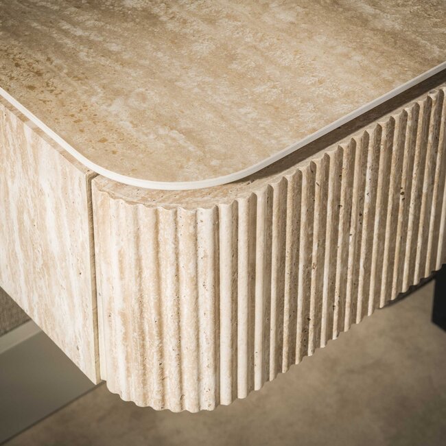 Zwevend Nachtkastje Romano Arch Keramiek Travertin