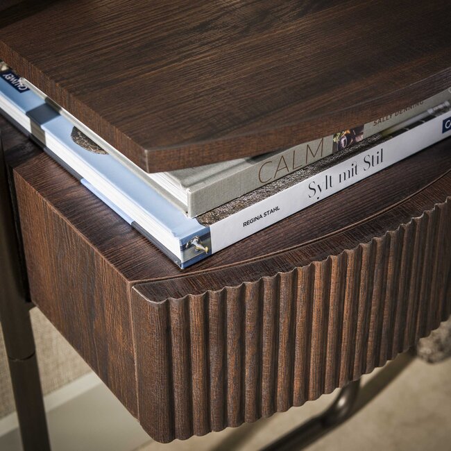 Nachtkastje Bend Donkerbruin Eikenlook 1 Lade