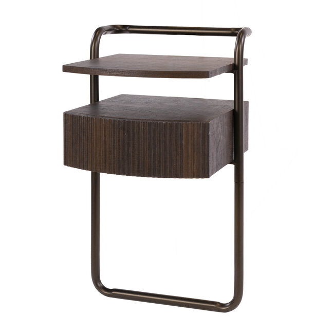 Nachtkastje Bend Donkerbruin Eikenlook 1 Lade