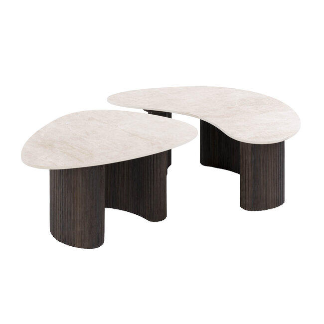 Salontafel Set van 2 Keramiek Organisch - Ceramo