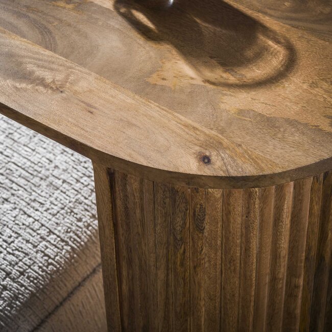 Overzettafel Mangohout Zandkleur - Wave