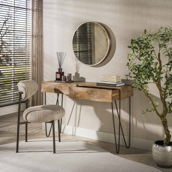 Haltafel Ocean Mangohout Zandkleur 2 Lades