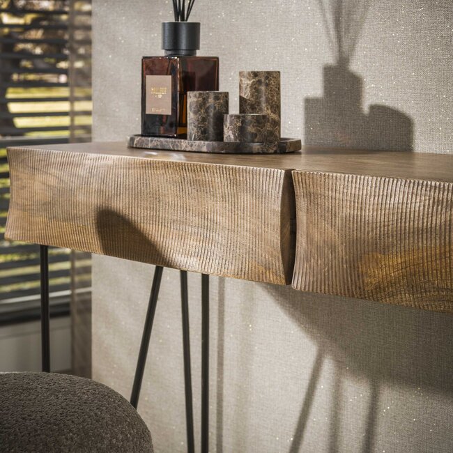 Haltafel Mangohout Zand 2 Lades - Ocean