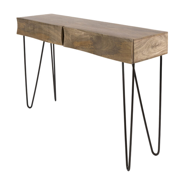 Haltafel Mangohout Zand 2 Lades - Ocean