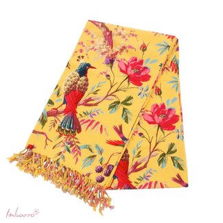 Imbarro Hammamdoek Katoen met Paradijs Print Geel