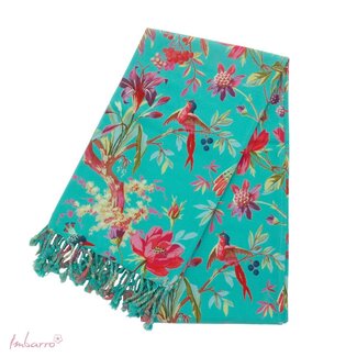 Hammamdoek Katoen met Paradijs Print Blauw