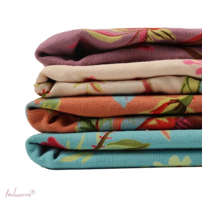 Imbarro Hammamdoek Katoen met Paradijs Print Ecru