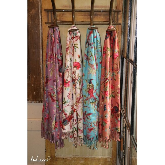 Hammamdoek Katoen met Paradijs Print Ecru