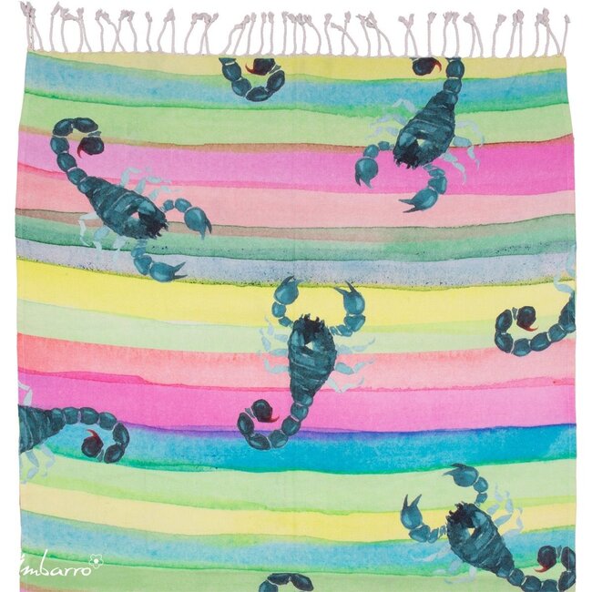 Hammamdoek Katoen met Schorpioen Print Stranddoek