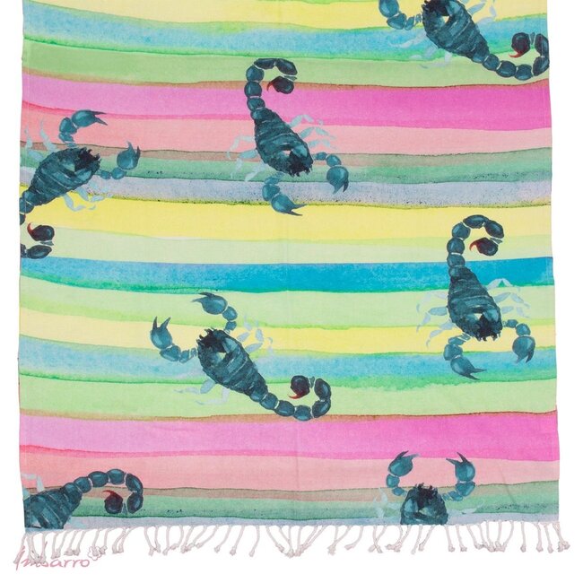 Hammamdoek Katoen met Schorpioen Print Stranddoek