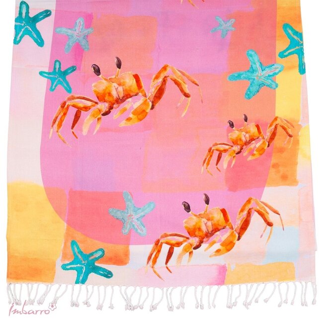 Hammamdoek Katoen met Krabben Print Stranddoek