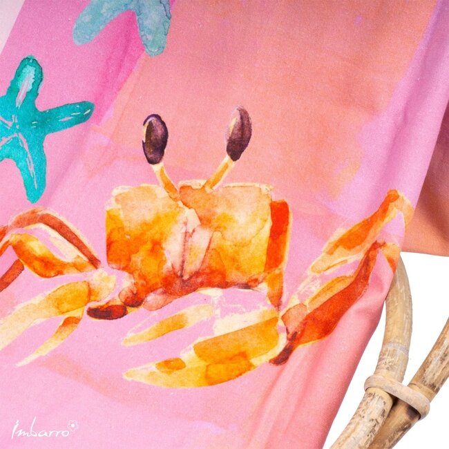 Hammamdoek Katoen met Krabben Print Stranddoek