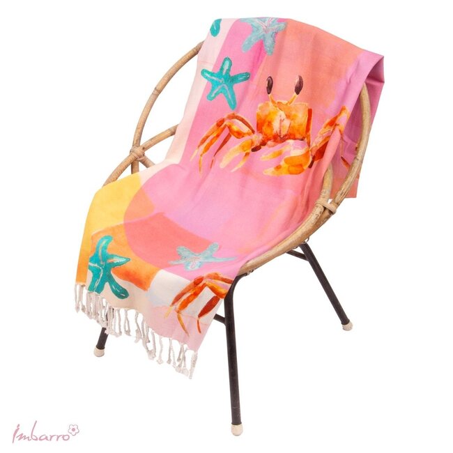 Hammamdoek Katoen met Krabben Print Stranddoek