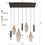 Hanglamp Bruin Mat Glas Brons 7 Lichtpunten - Cocoon