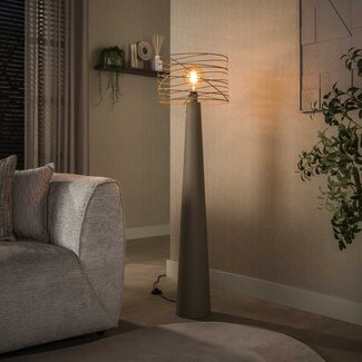 PS-Collection Vloerlamp Curl 1-Lichts Beige Metaal Spiraal