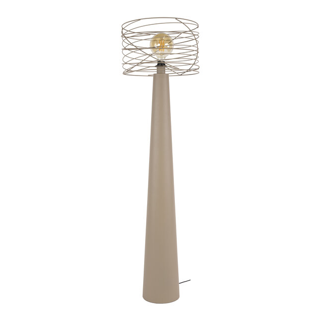 Vloerlamp Curl 1-Lichts Beige Metaal Spiraal