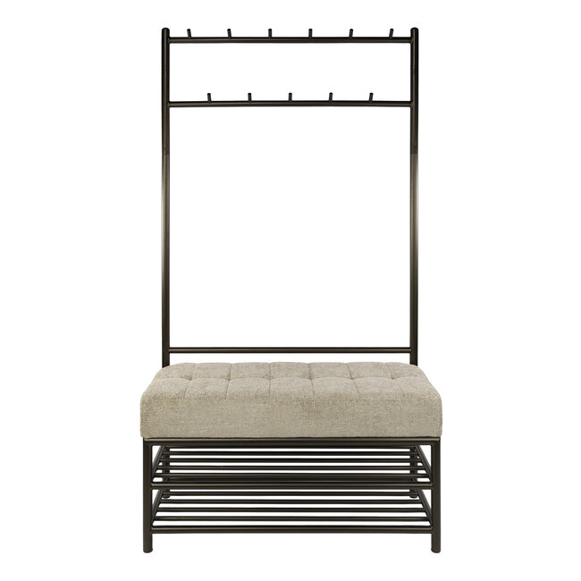 PS-Collection Kapstok met Bank Luno Donkerbruin Metaal