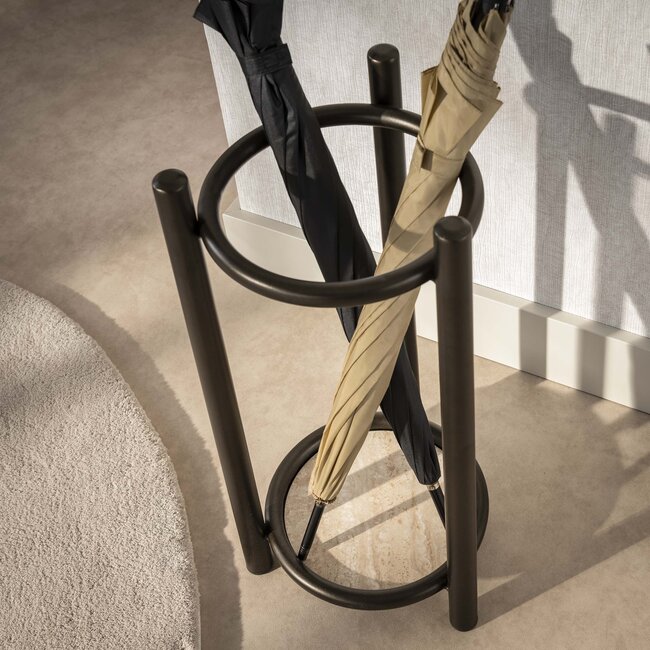 PS-Collection Ronde Paraplubak Luno Donkerbruin Metaal