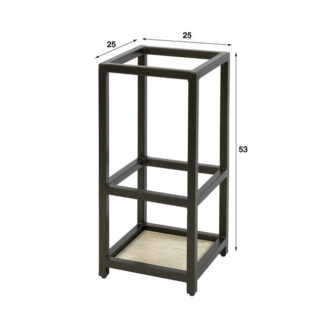 PS-Collection Vierkante Paraplubak Terra Donkerbruin Metaal