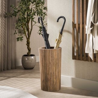 PS-Collection Ronde Paraplubak Wave Massief Mangohout Zandkleur